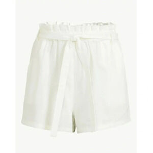 New with tags Scoop shorts size large 12-14 white linen blend paper bag shorts​